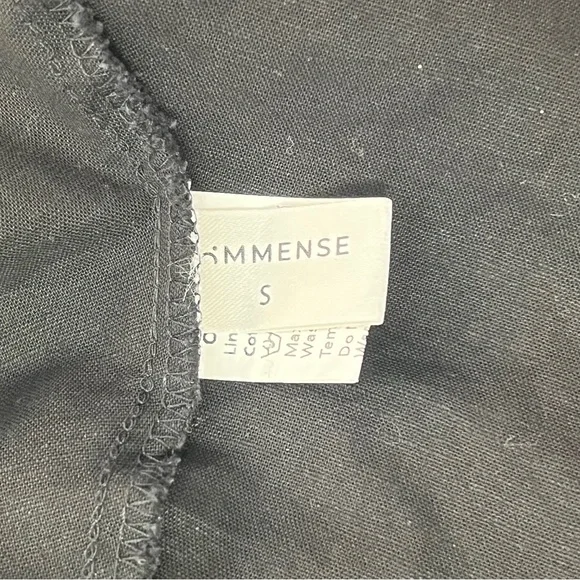 Commense Black Sara Linen Cotton Midi A-line Ballerina Summer Dress S - Picture 8 of 12